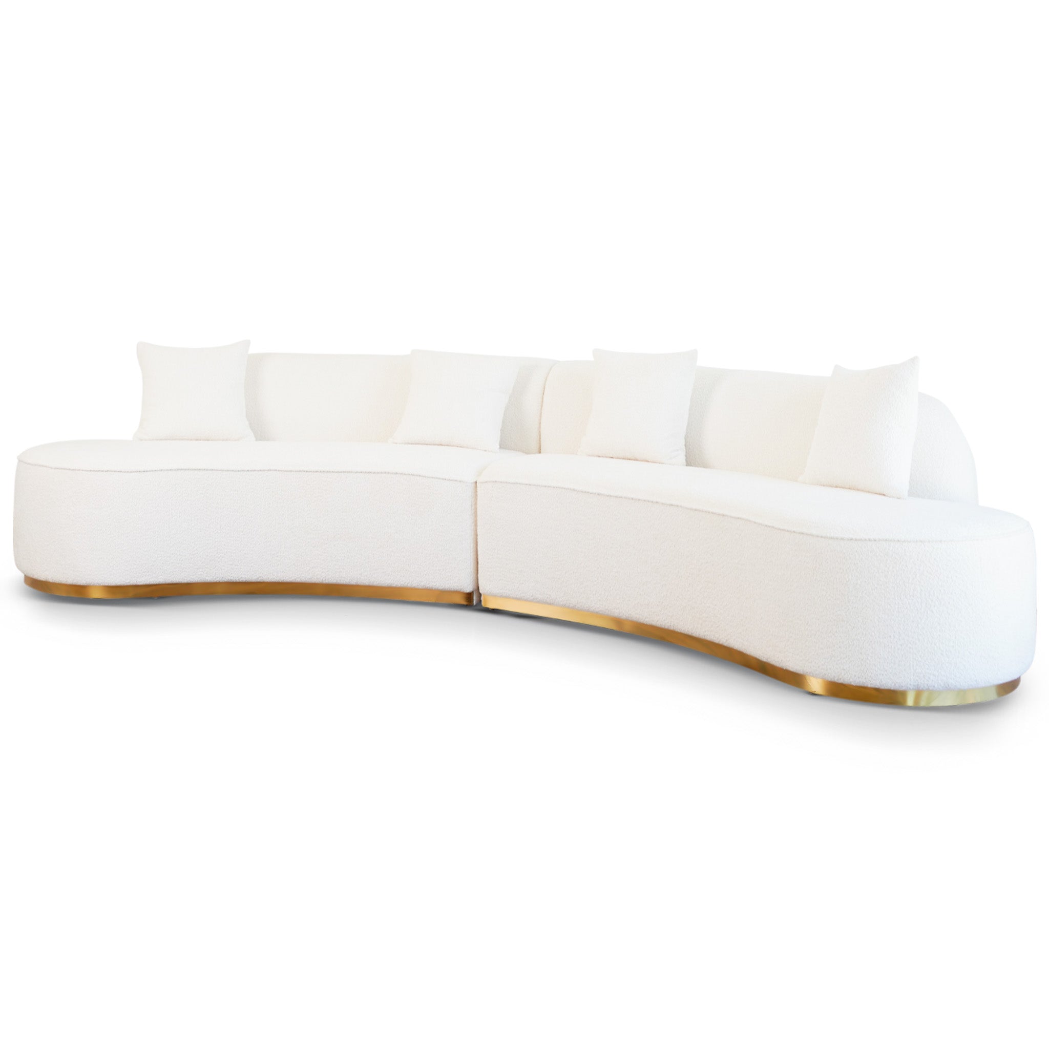 Otto Ivory Boucle Curvy Sofa - MidinMod