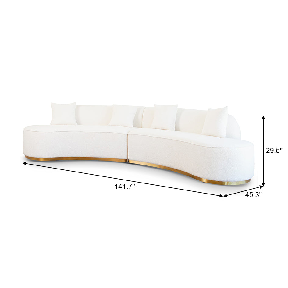 Otto Ivory Boucle Curvy Sofa