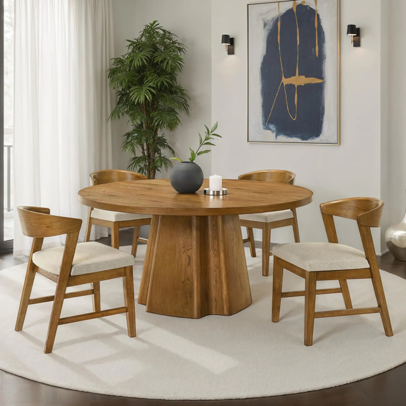 Ozark Walnut Side Chair (Set of 2) | Organic Modern Fabric Dining Chairs | MidinMod