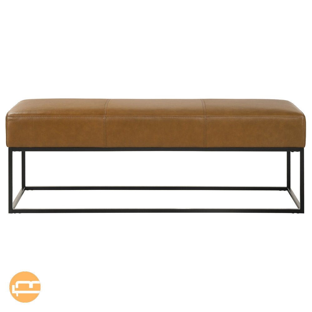 Palacios Tan Leather Bench - MidinMod