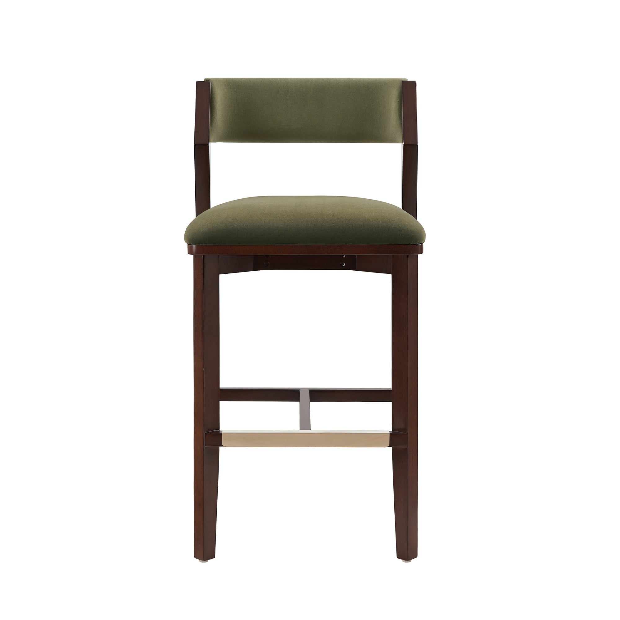 Patricia Velvet Bar Stool with Backrest - Turtle Green | MidinMod