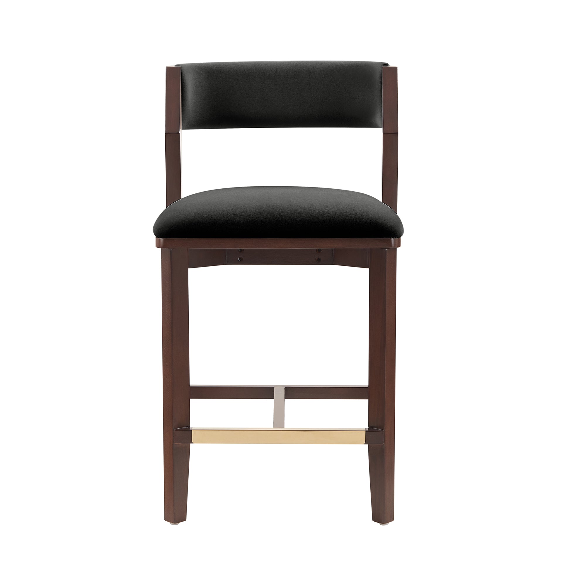 Patricia Velvet Counter Stool with Backrest - Black | MidinMod