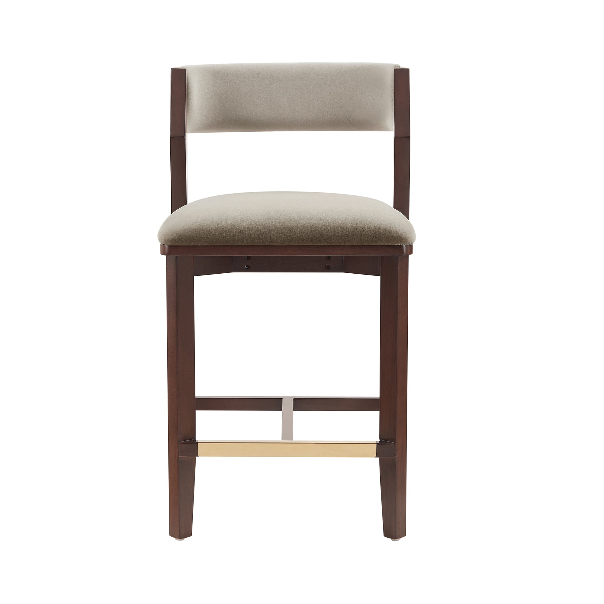 Patricia Velvet&nbsp; Modern Counter Stool with Backrest - Linen | MidinMod