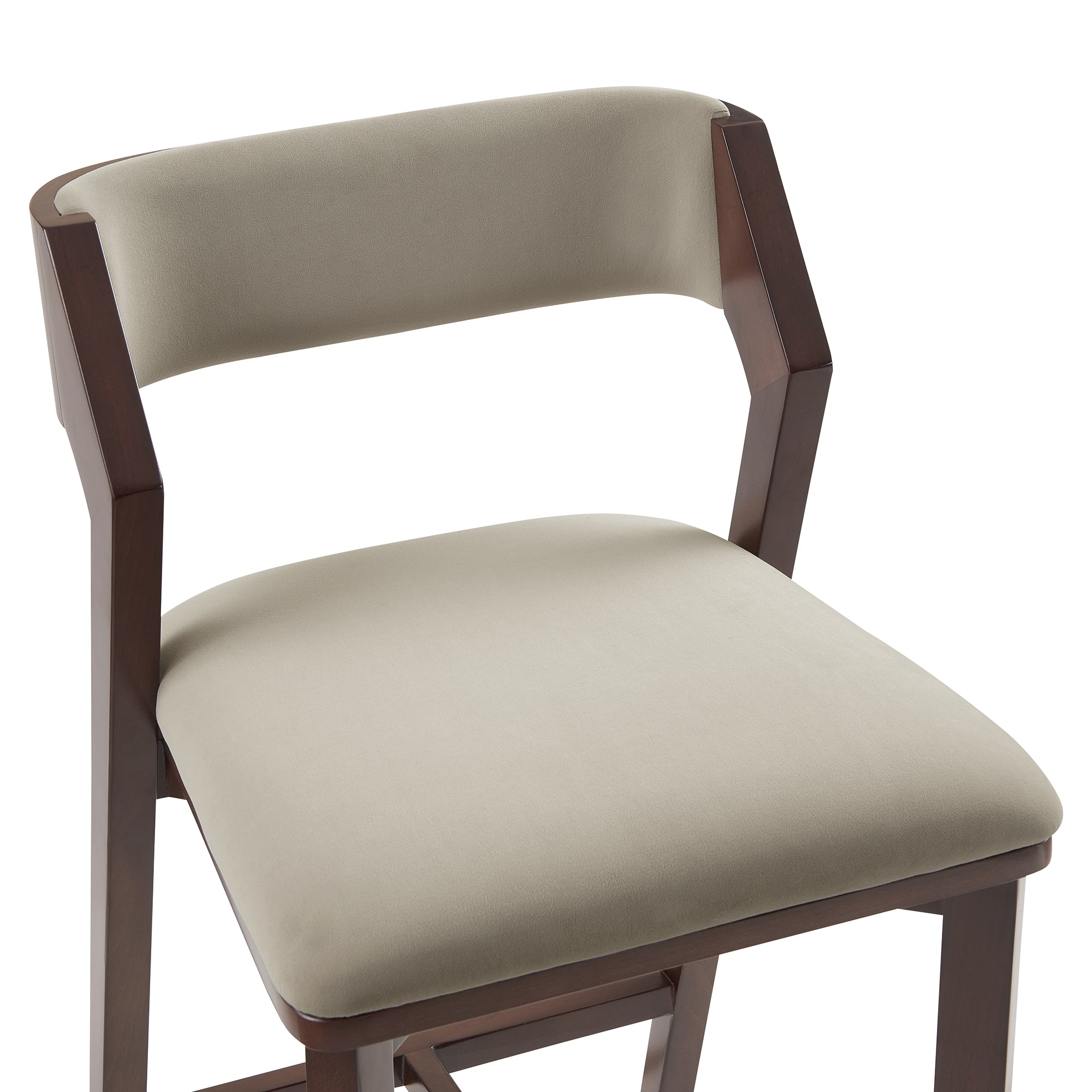 Patricia Velvet&nbsp; Modern Counter Stool with Backrest - Linen | MidinMod
