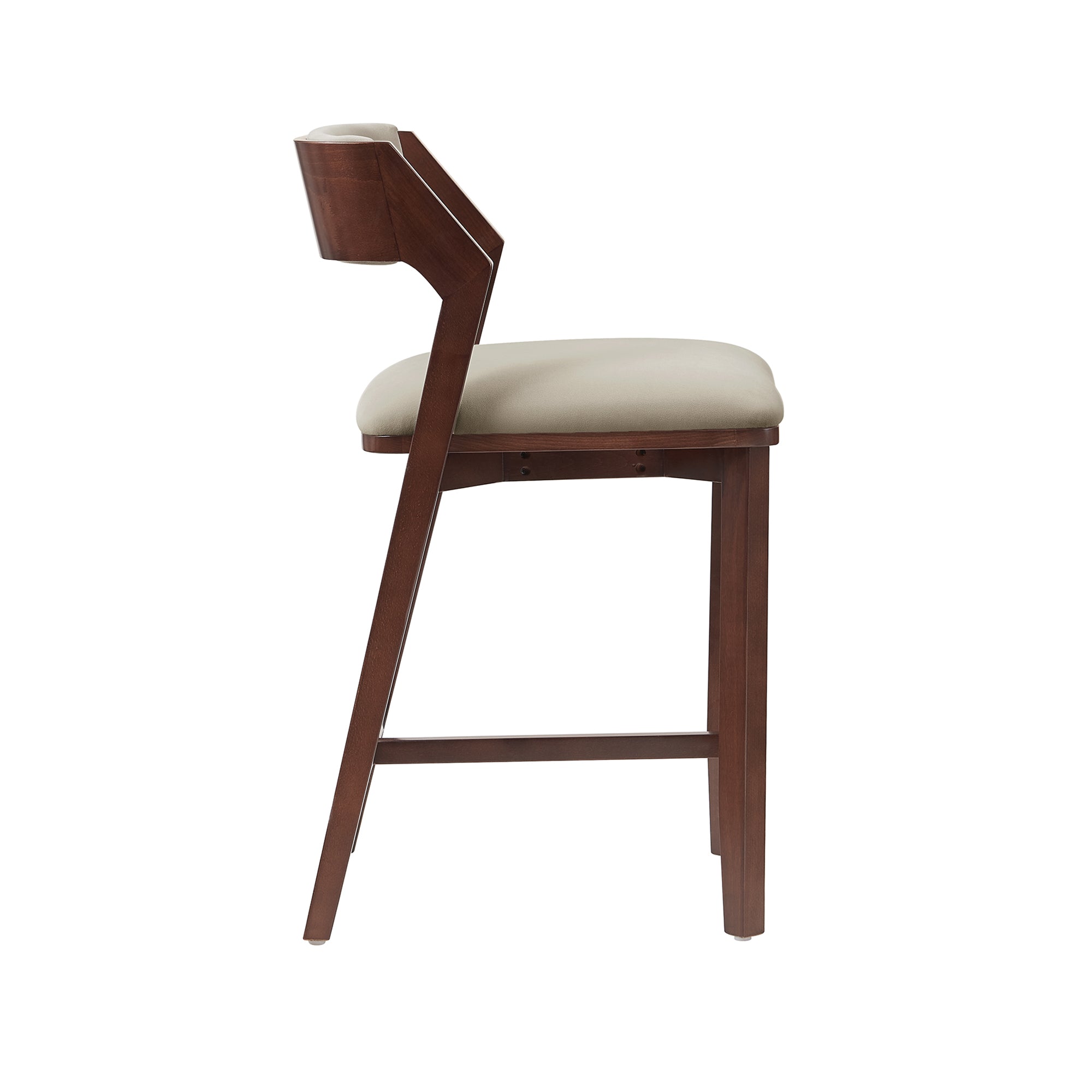 Patricia Velvet&nbsp; Modern Counter Stool with Backrest - Linen | MidinMod