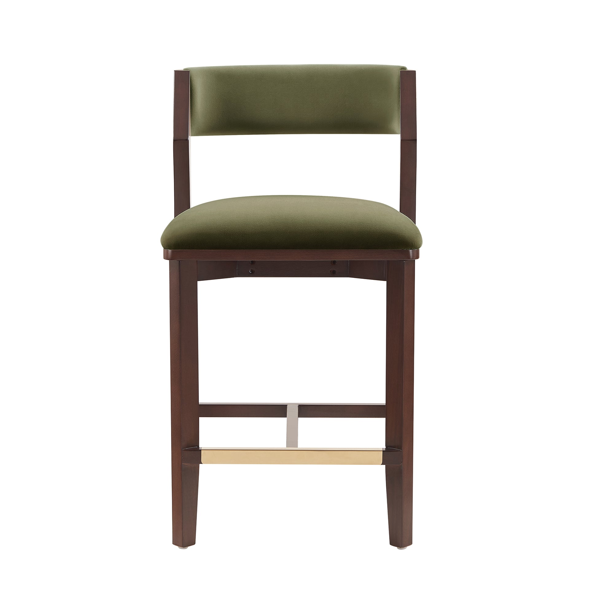 Patricia Velvet Counter Stool with Backrest - Turtle Green | MidinMod