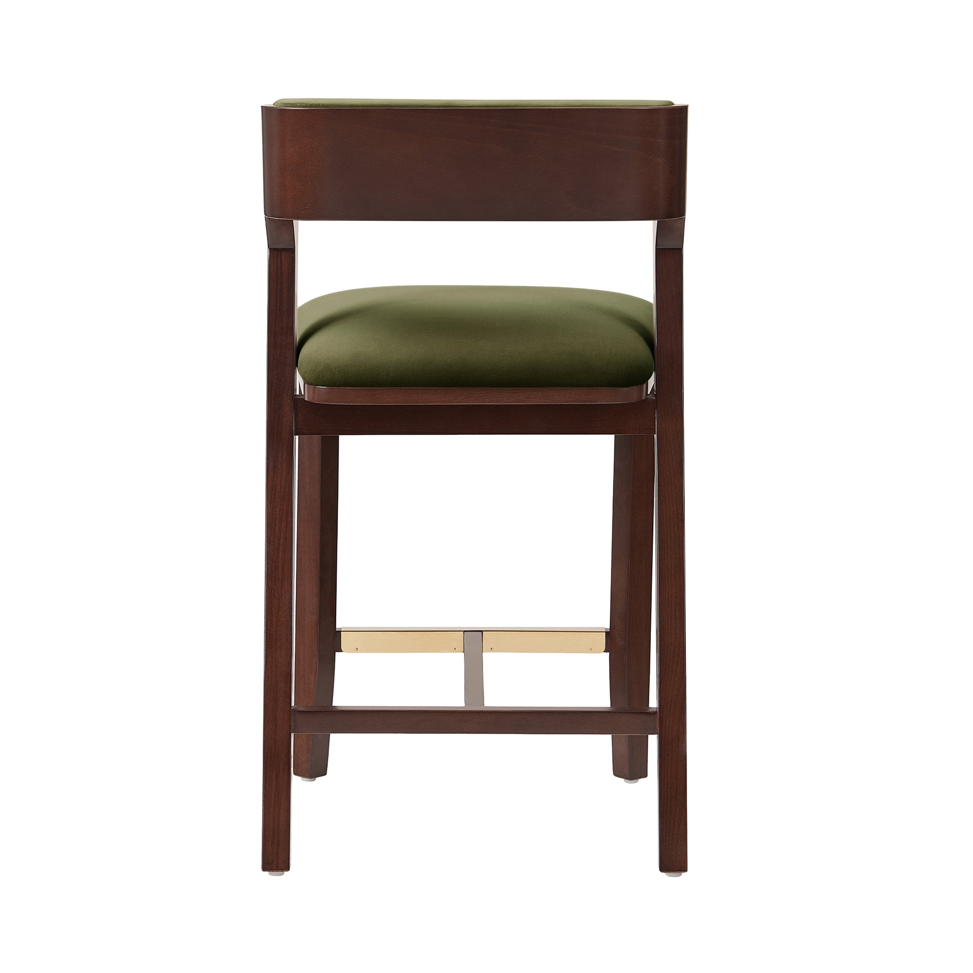 Patricia Velvet Counter Stool with Backrest - Turtle Green | MidinMod