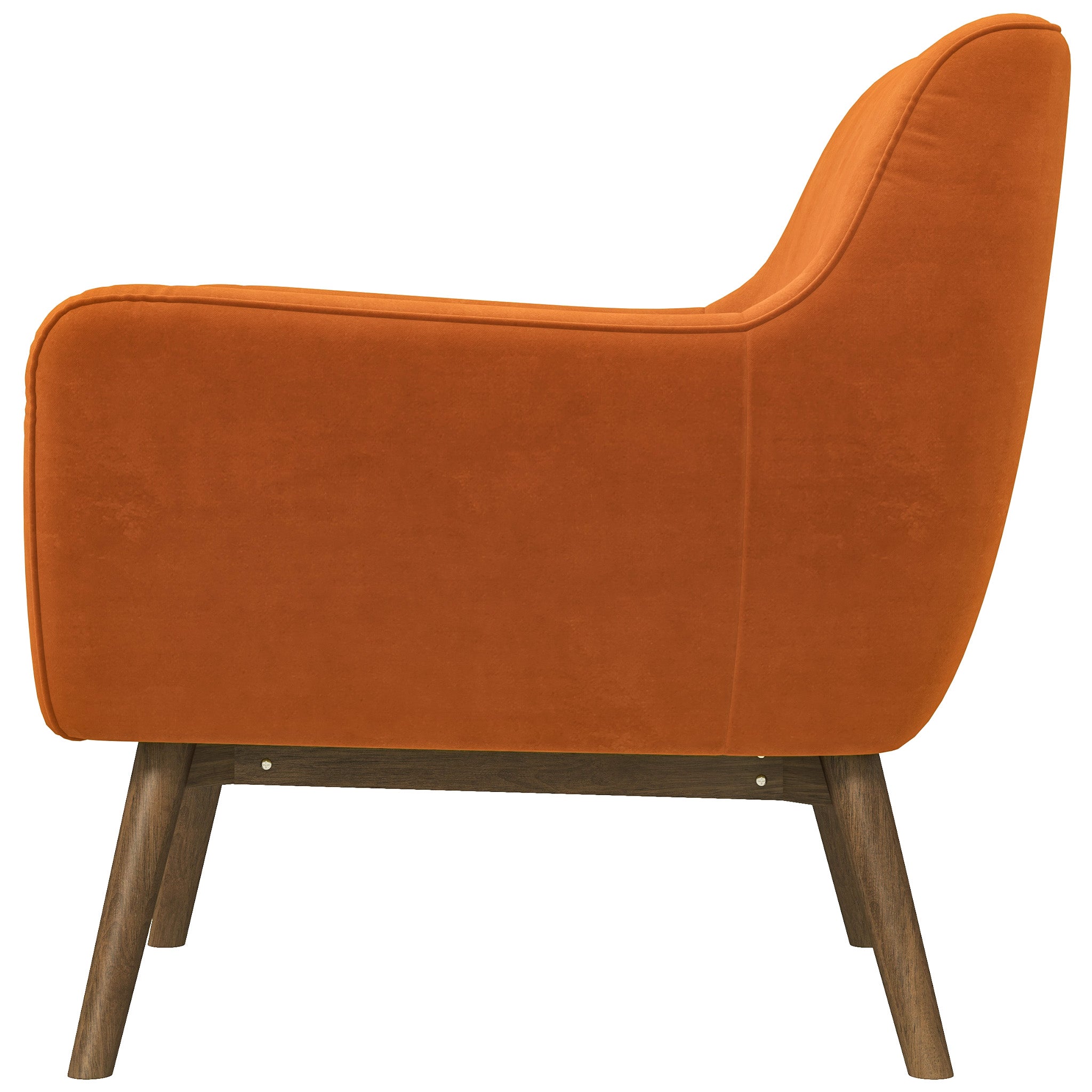 Penny Orange Velvet Lounge Chair - MidinMod