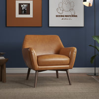 Penny Tan Leather Lounge Chair
