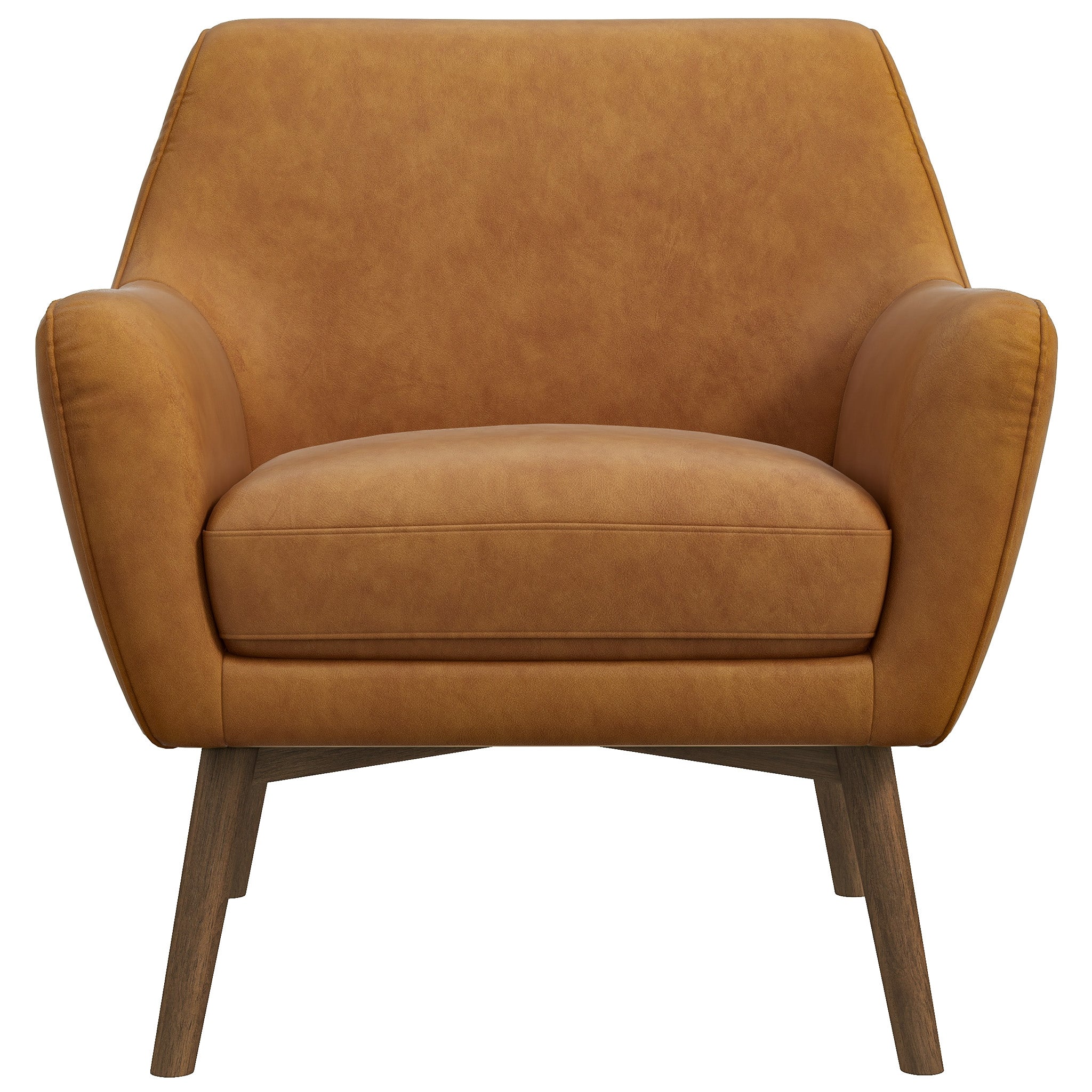 Penny Tan Leather Lounge Chair - MidinMod