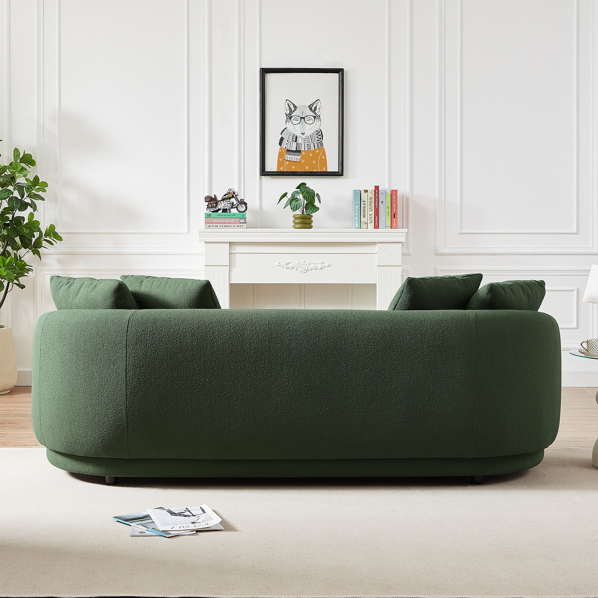 Perth Olive Green Boucle Sofa - MidinMod