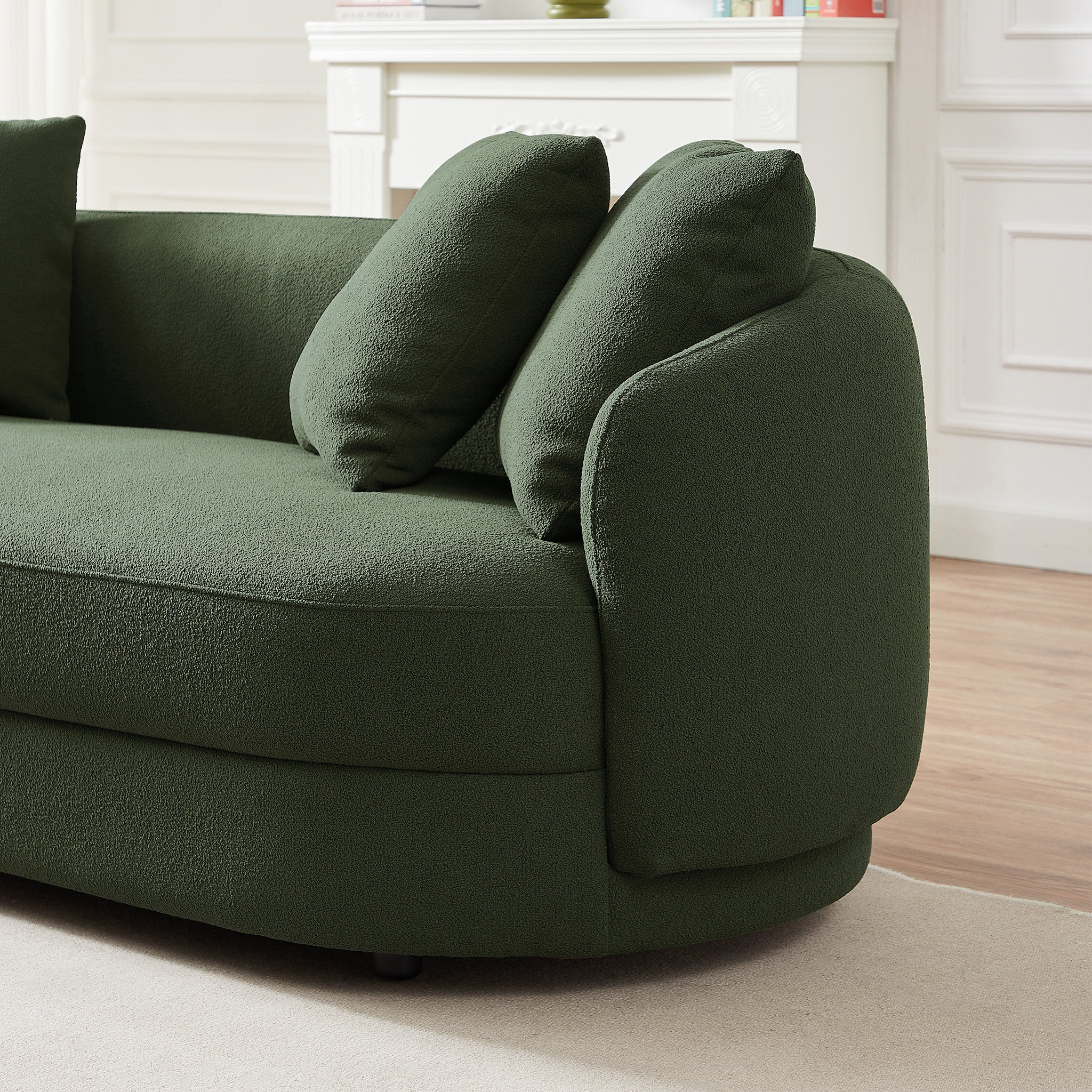 Perth Olive Green Boucle Sofa - MidinMod