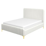 Angela Queen Platform Bed (Cream Boucle)