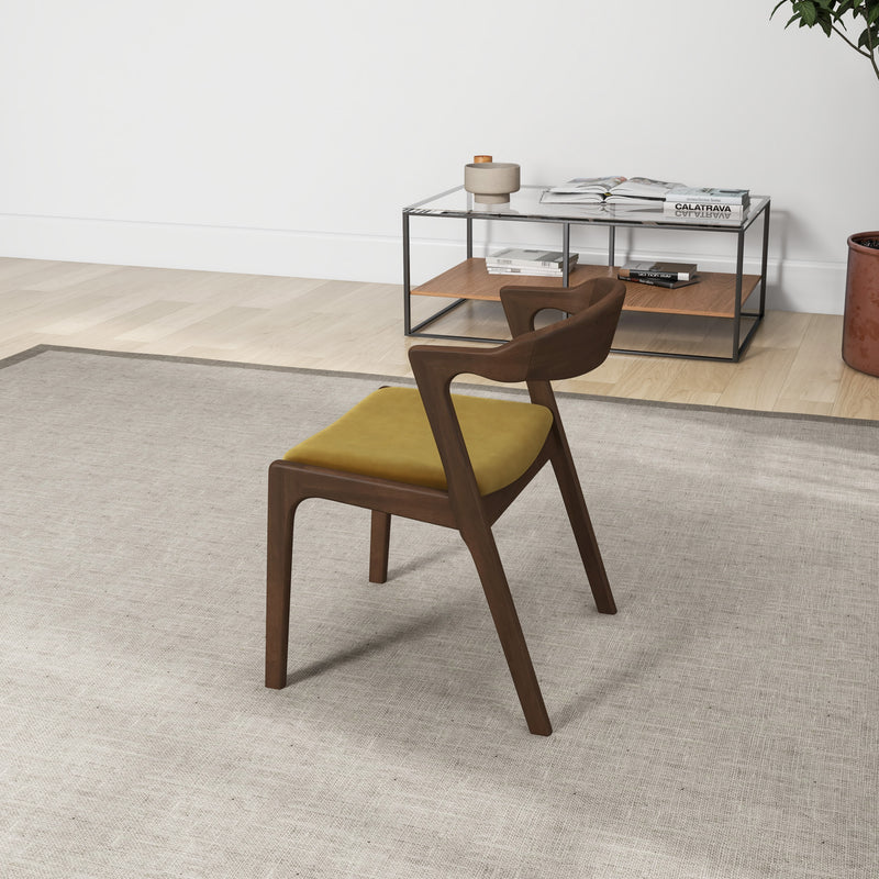 Reggie Dark Yellow Velvet Dining Chair