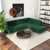 Caleb Sectional Sofa Green Velvet Right Chaise
