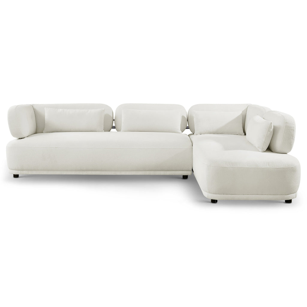 Richmond Ivory Boucle L Shaped Sectional Sofa Right Chaise