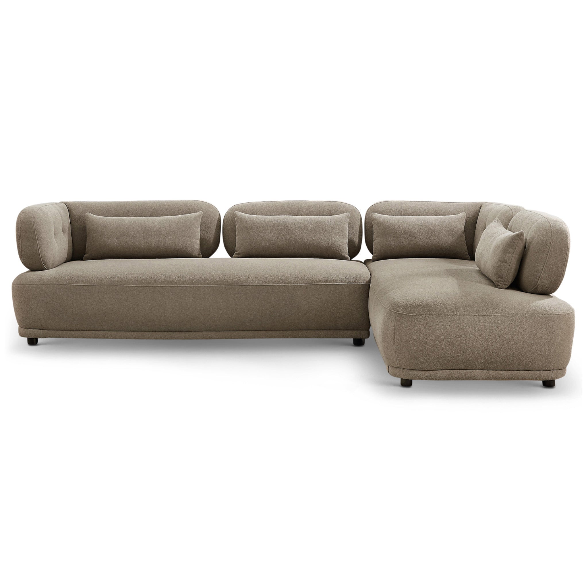 Richmond Mocha Boucle Right Facing Chaise Sectional Sofa - MidinMod