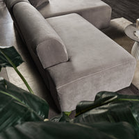 Dexter Light Grey Velvet Sectional Right Facing Chaise - MidinMod Houston Tx Mid Century Furniture Store - Sofas 6