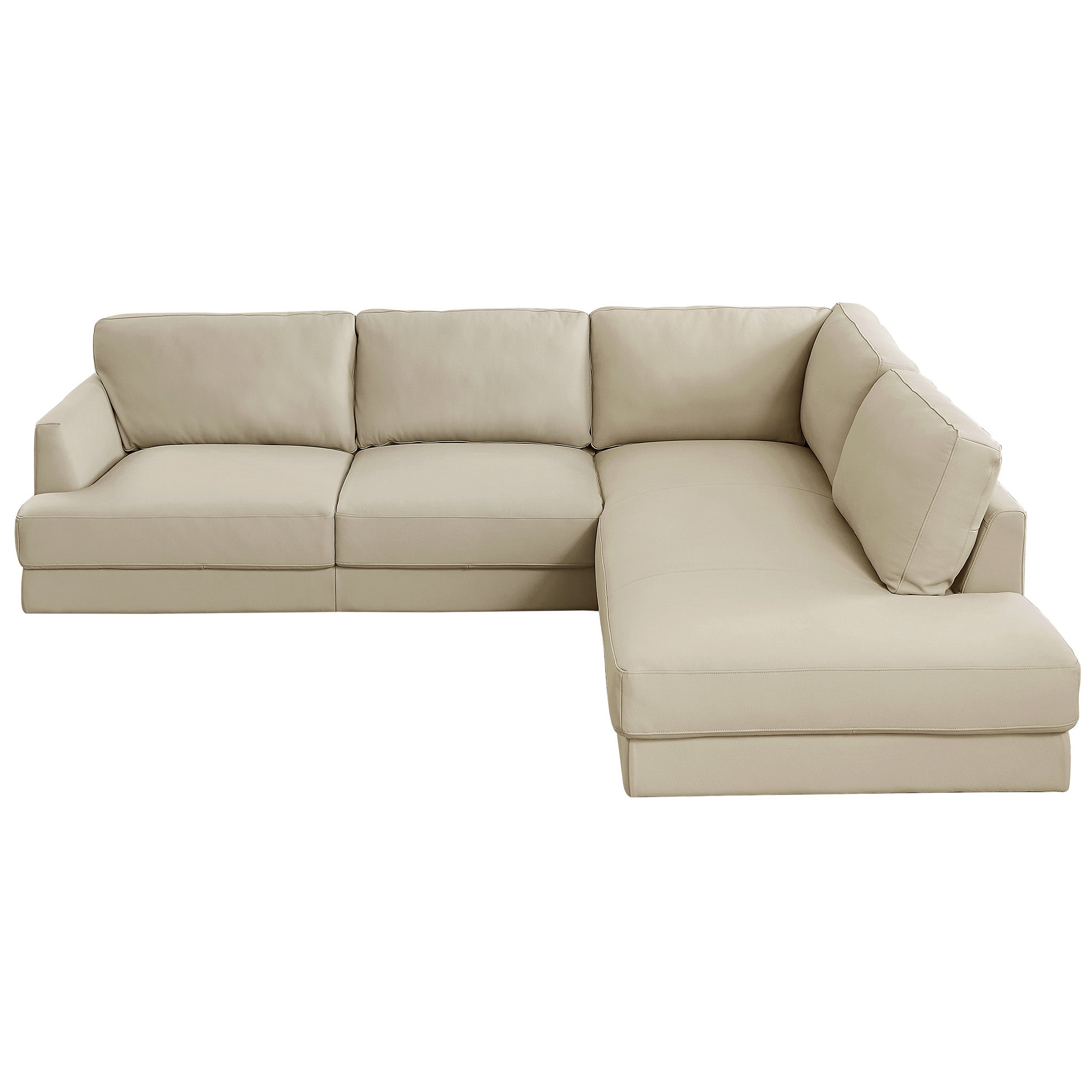 Glendale Cream Leather Sectional Right - MidinMod