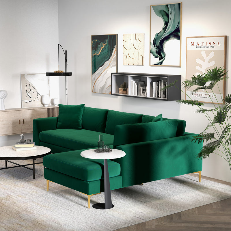 Milo Sectional Sofa (Green) Left Chaise