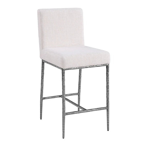 Rilva Gunmetal and White Counter Height Stool | Contemporary Metal Bar Stool | MidinMod