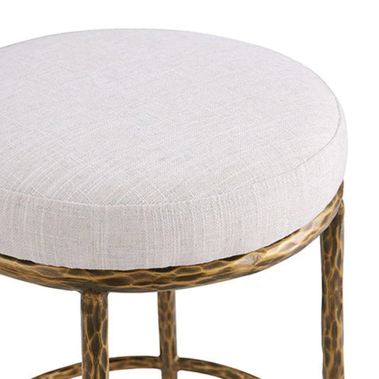 Rilva Matte Gold Backless Round Counter Height Stool | Contemporary Metal Bar Stool | MidinMod
