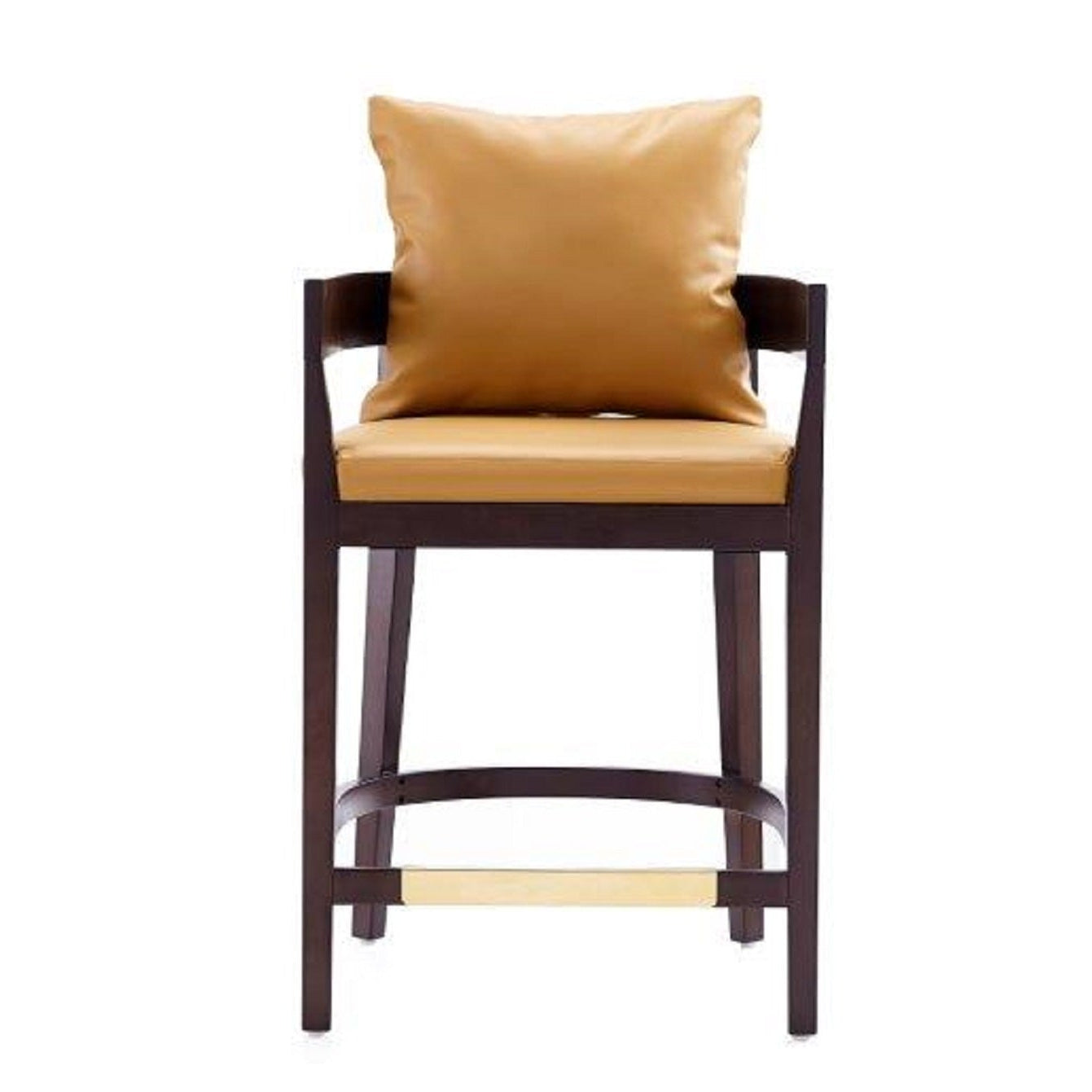 Ritz Camel Counter Stool | Modern Vegan Leather Upholstered Seating | MidinMod