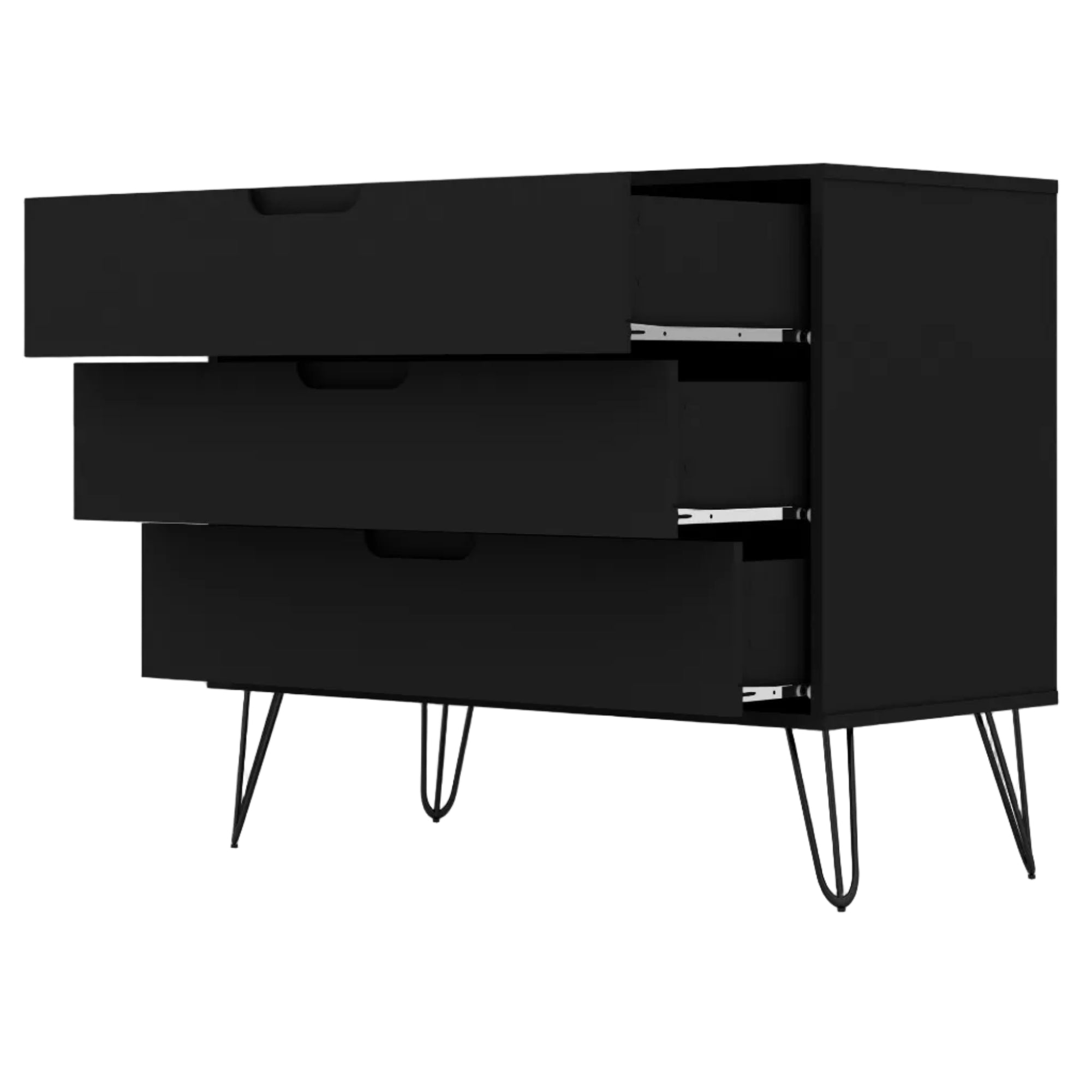 Rockefeller Modern Black Dresser | Mid-Century Bedroom Storage | MidinMod