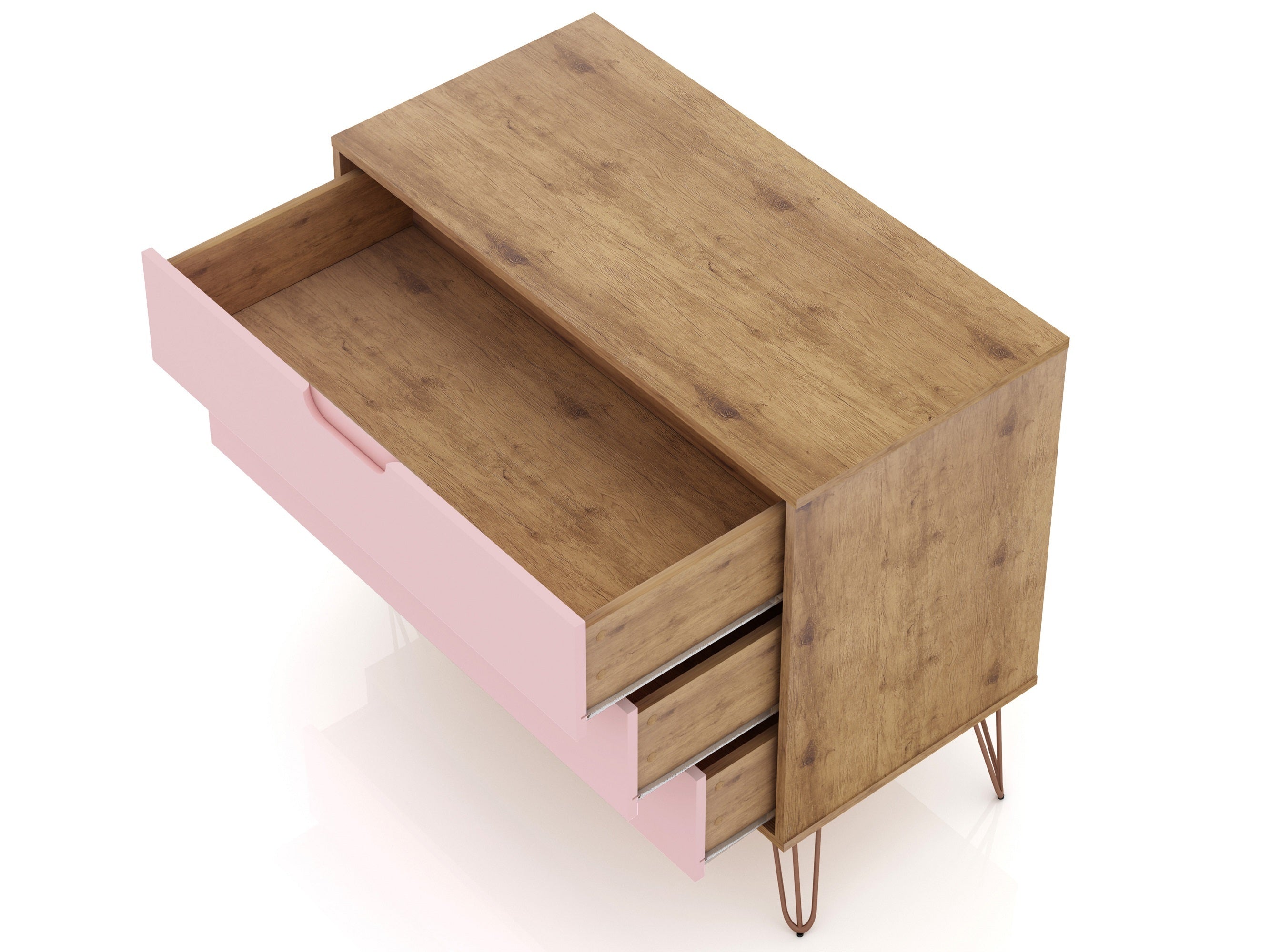 Rockefeller Rose Pink Dresser | Modern Nature Wood & Pink Bedroom Chest | MidinMod