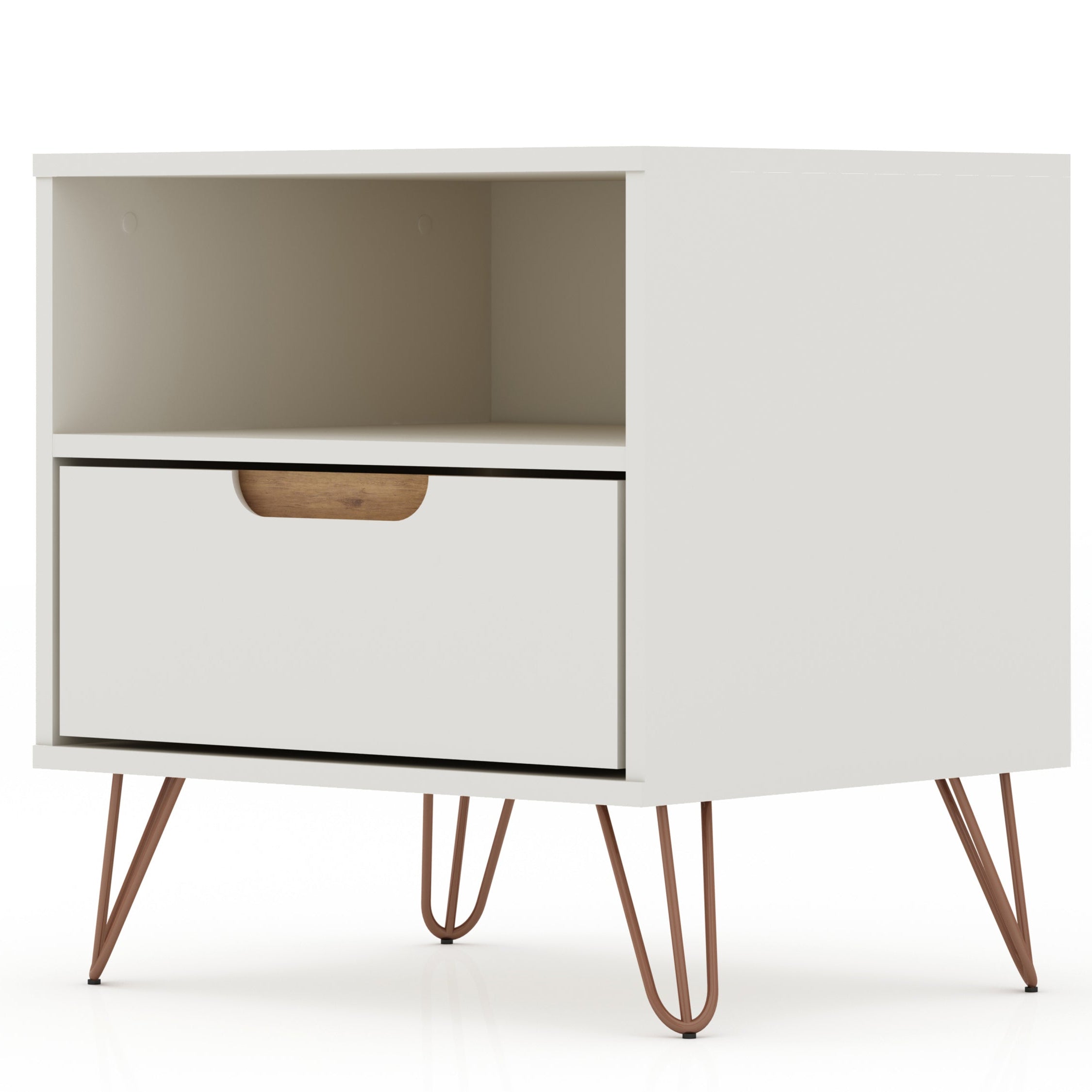 Rockefeller 1.0 Off-White Nightstand | Modern Bedside Storage Table | MidinMod