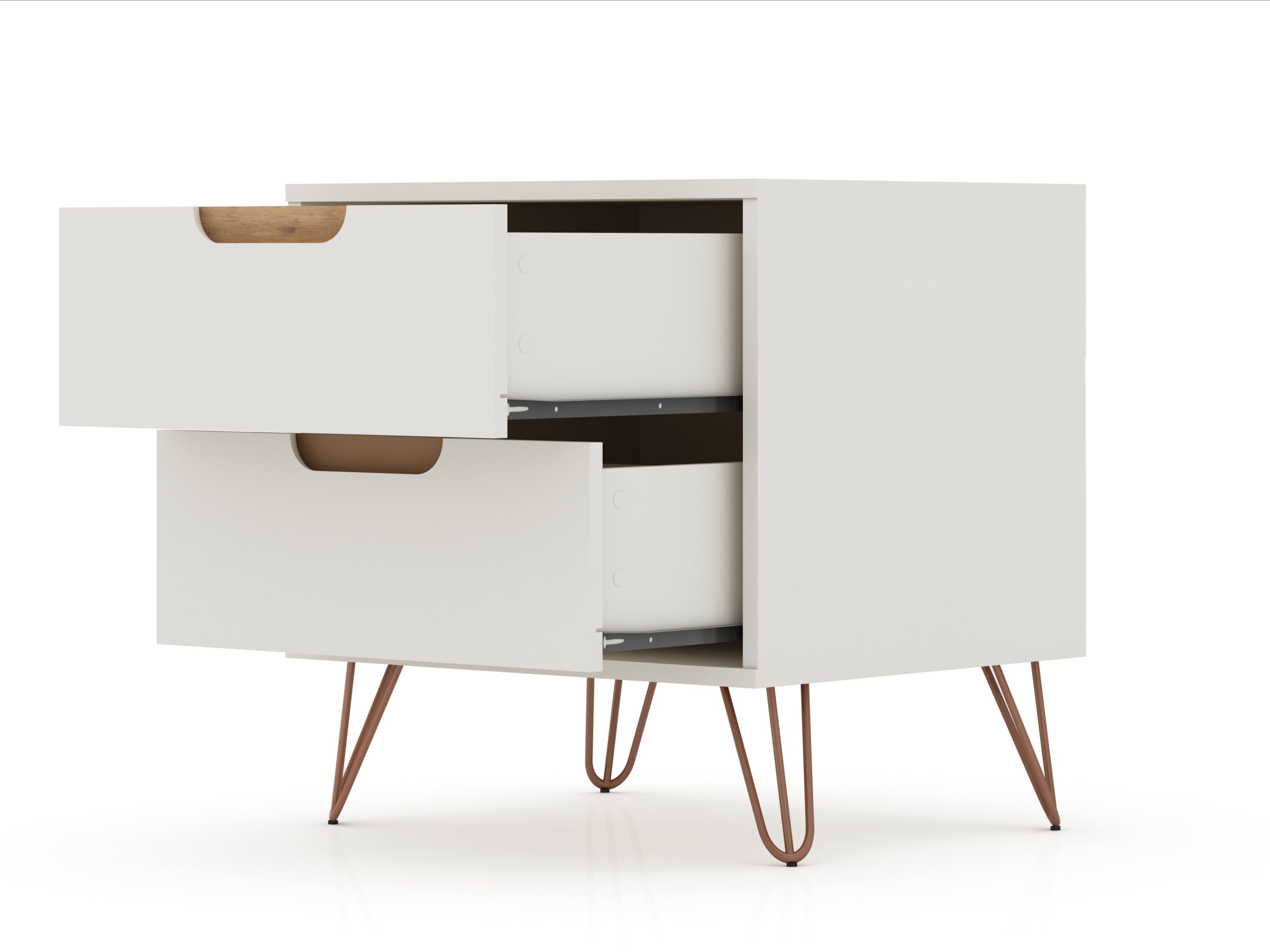 Rockefeller 2.0 Nightstand in Off-White | Modern Bedside Storage Table | MidinMod