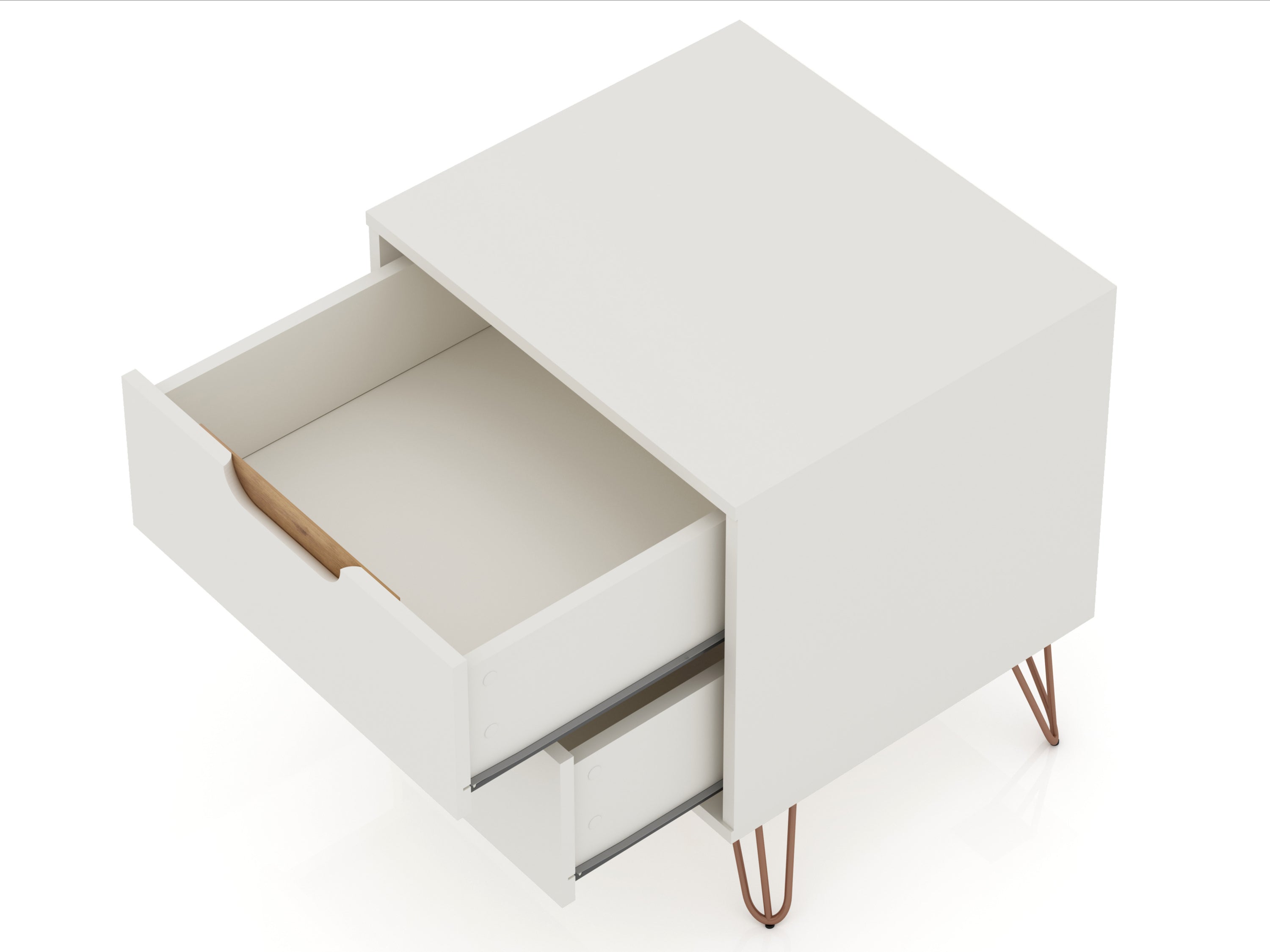 Rockefeller 2.0 Nightstand in Off-White | Modern Bedside Storage Table | MidinMod