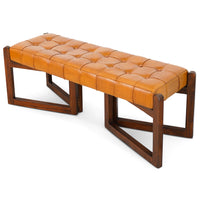Rosemont Tan Leather Bench
