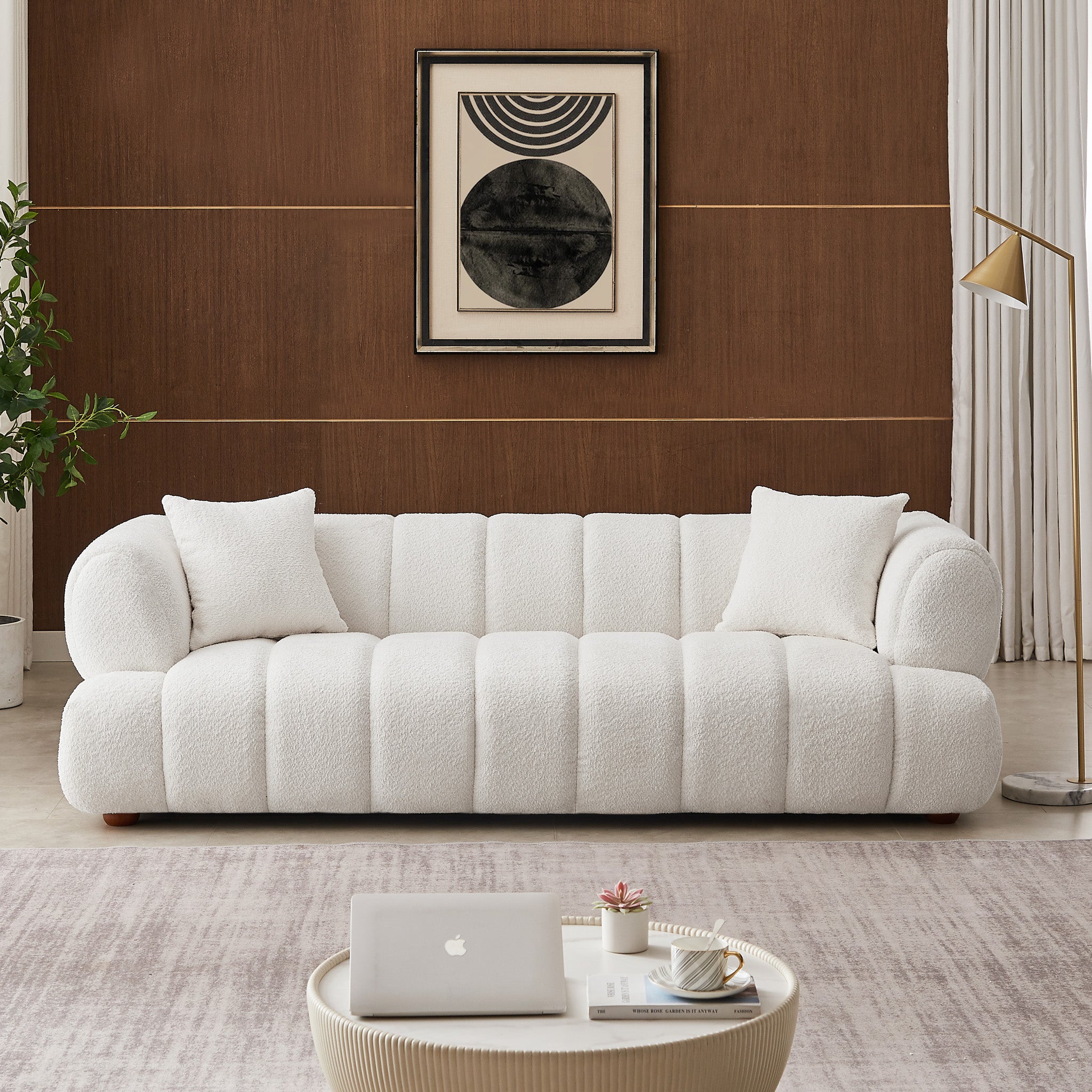 Rover Cream Boucle Sofa - MidinMod