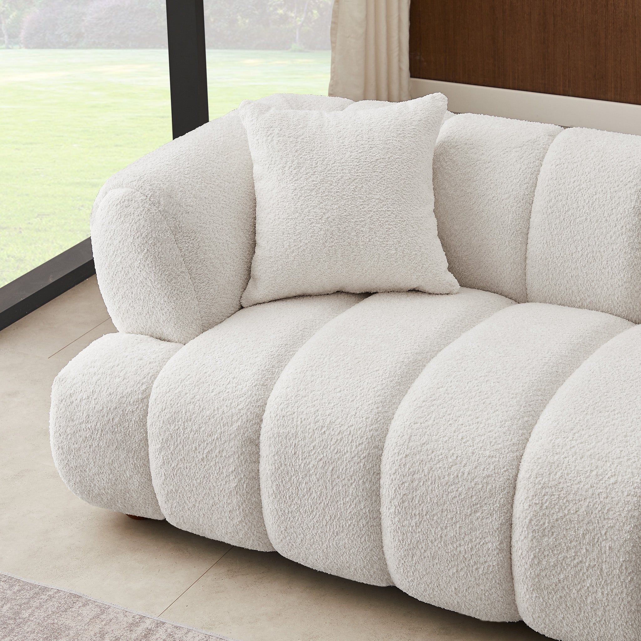 Rover Cream Boucle Sofa - MidinMod