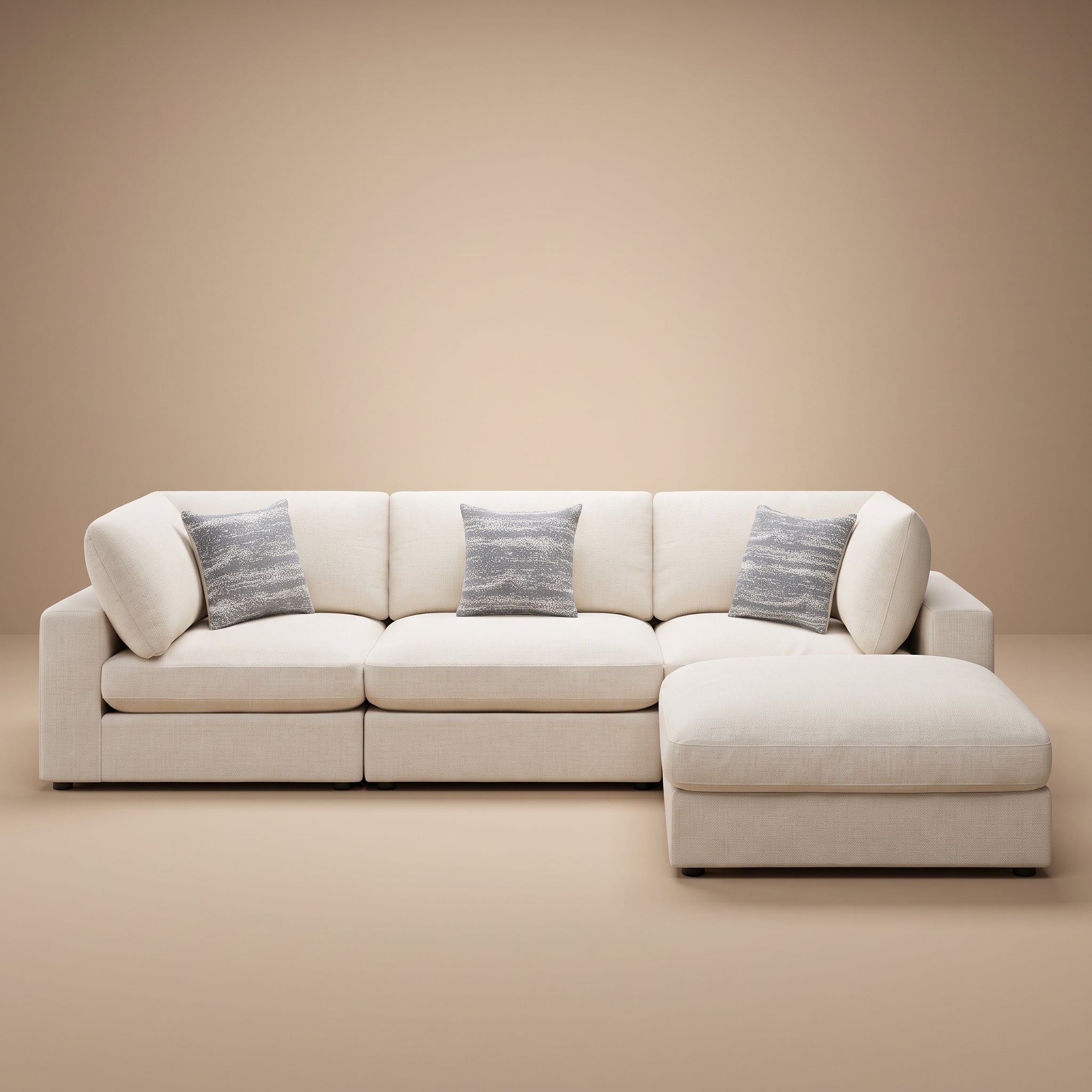 Serene 4-piece Upholstered Modular Sectional Sofa Beige