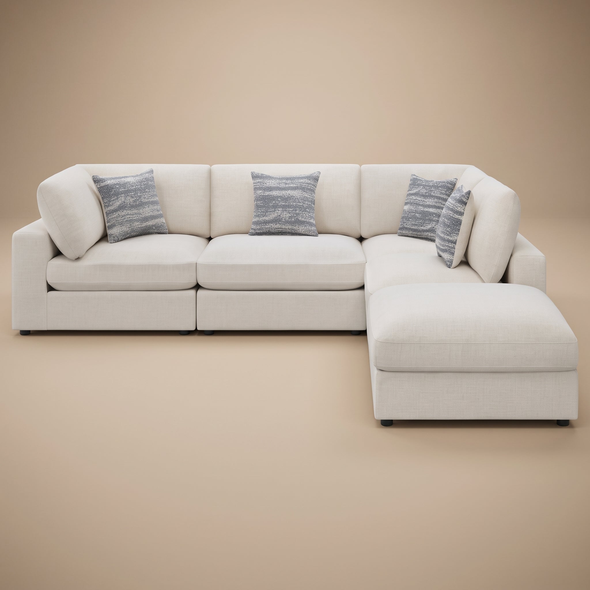 Serene 5-piece Upholstered Modular Sectional Sofa Beige