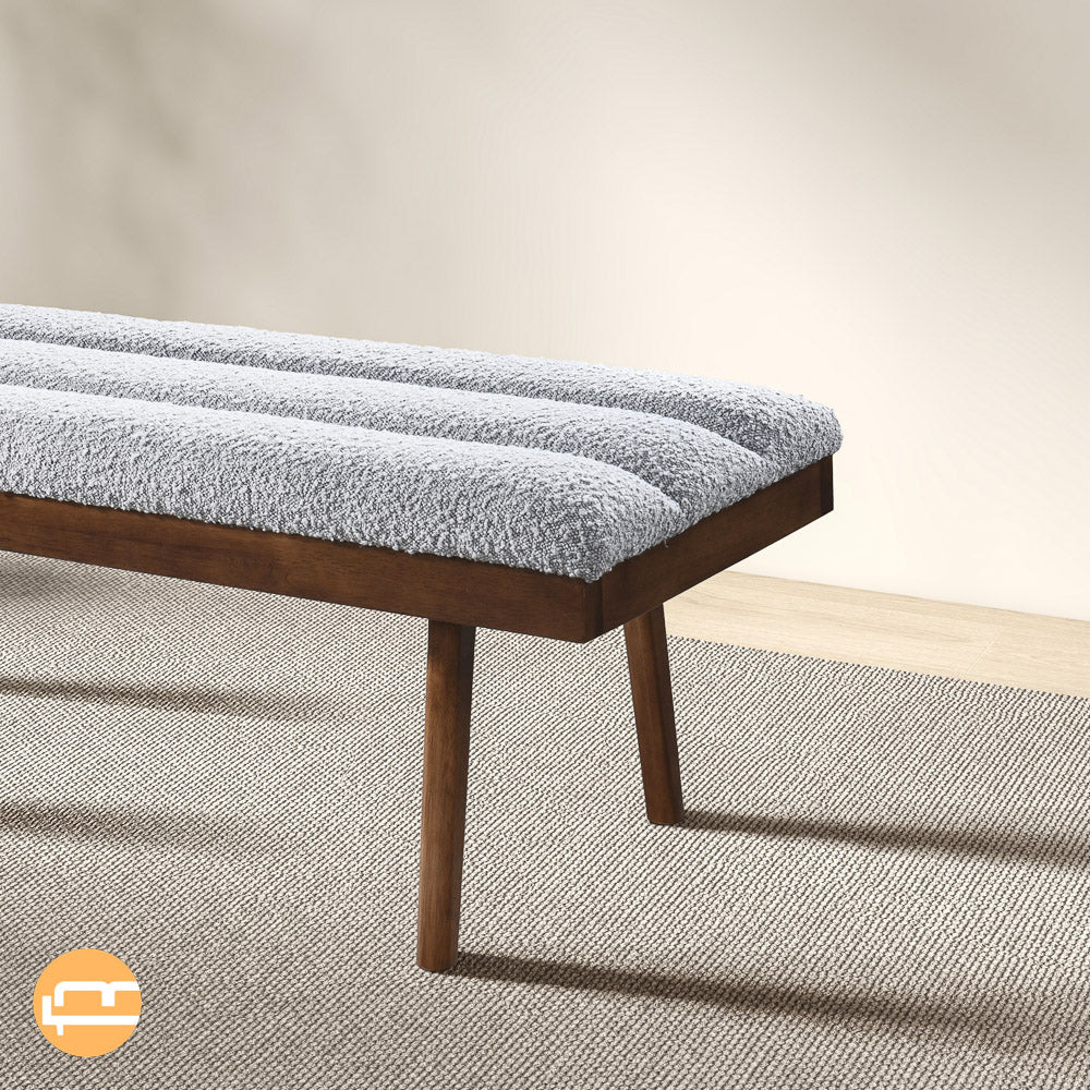 Serge Light Grey Boucle Bench - MidinMod