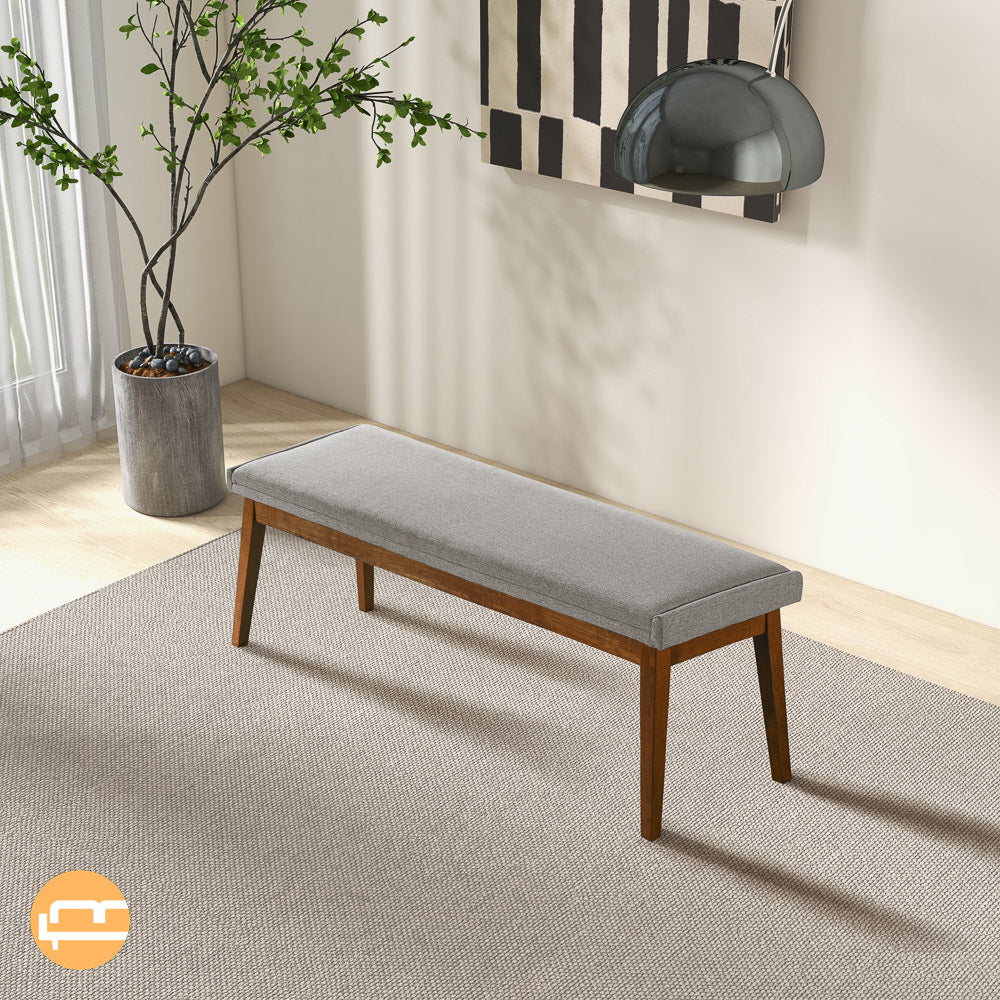 Sette Grey Fabric Bench - MidinMod