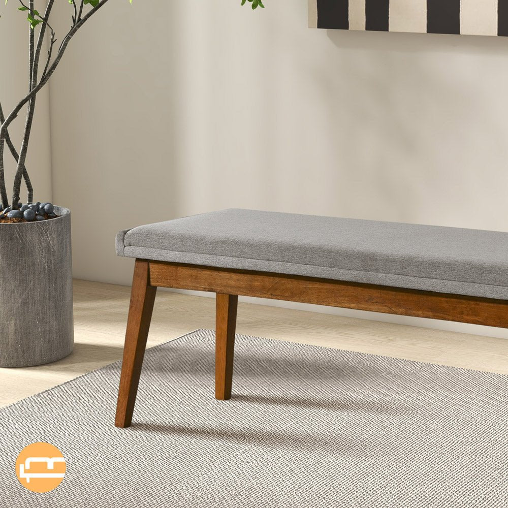 Sette Grey Fabric Bench - MidinMod