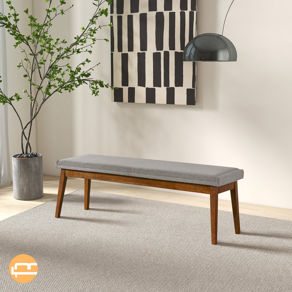 Sette Grey Fabric Bench - MidinMod