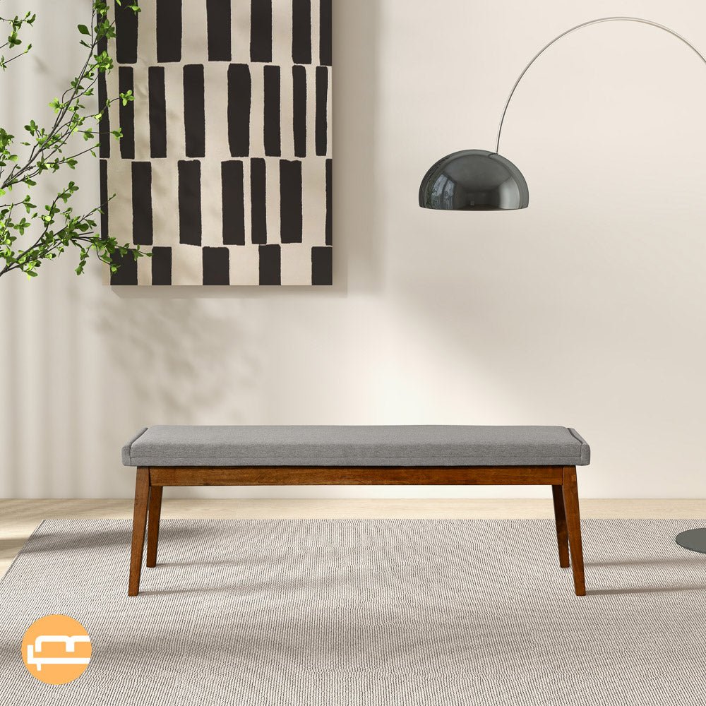 Sette Grey Fabric Bench - MidinMod