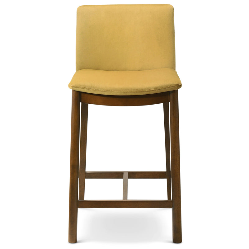 Sheldon Dark Yellow Velvet Counter Chair