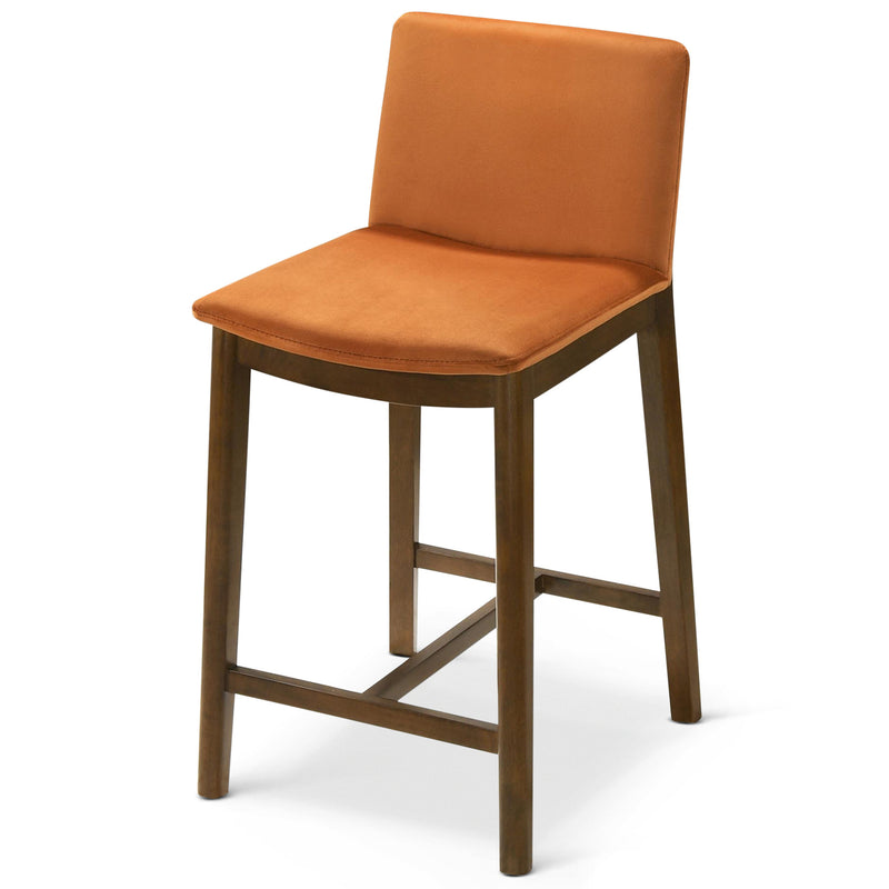 Sheldon Burnt Orange Velvet Counter Chair