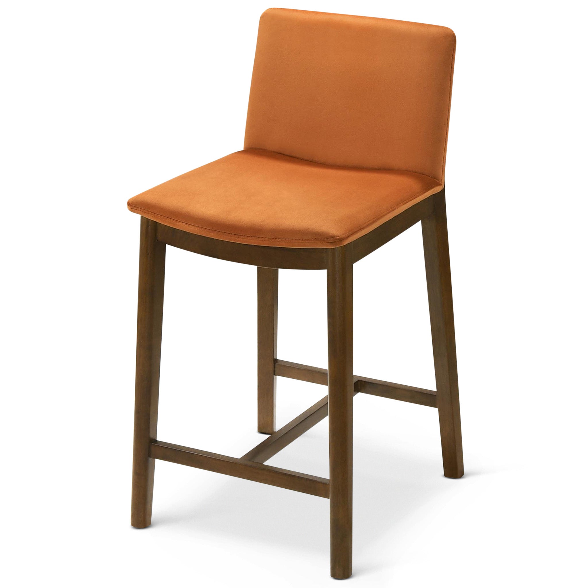 Sheldon Burnt Orange Velvet Counter Chair - MidinMod