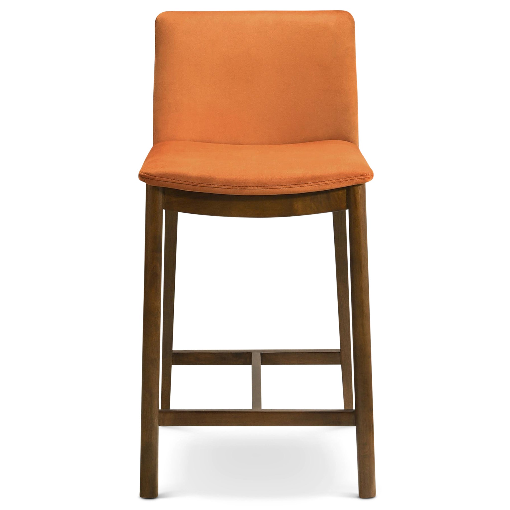 Sheldon Burnt Orange Velvet Counter Chair - MidinMod