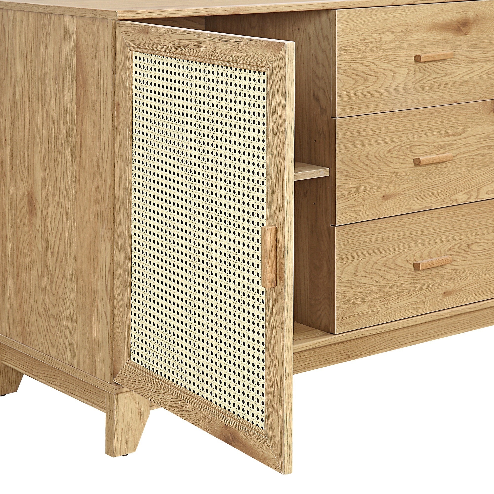 Sheridan Modern Nature Solid Wood Sideboard Cabinet | Dining & Living Storage | MidinMod