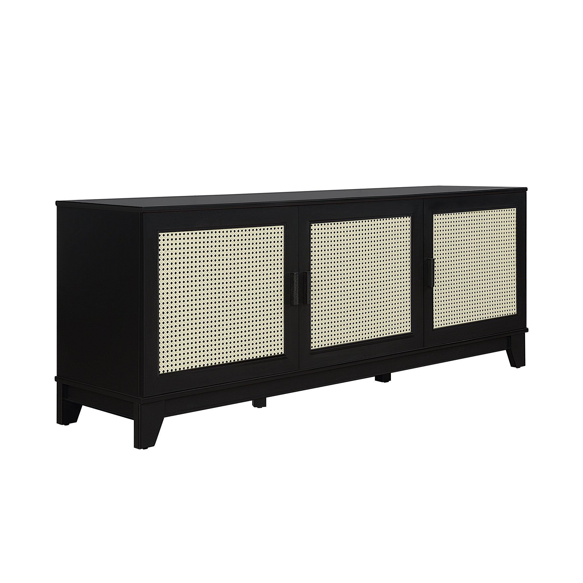 Sheridan Modern Black Solid Wood TV Stand | Streamlined Media Console | MidinMod