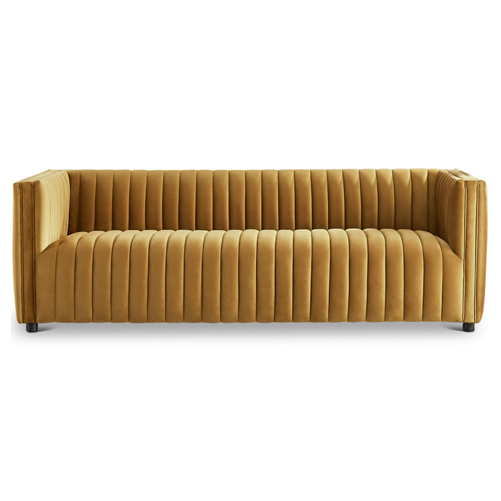 Sierra Gold Velvet Sofa - MidinMod Houston Tx Mid Century Furniture Store - Sofas 1