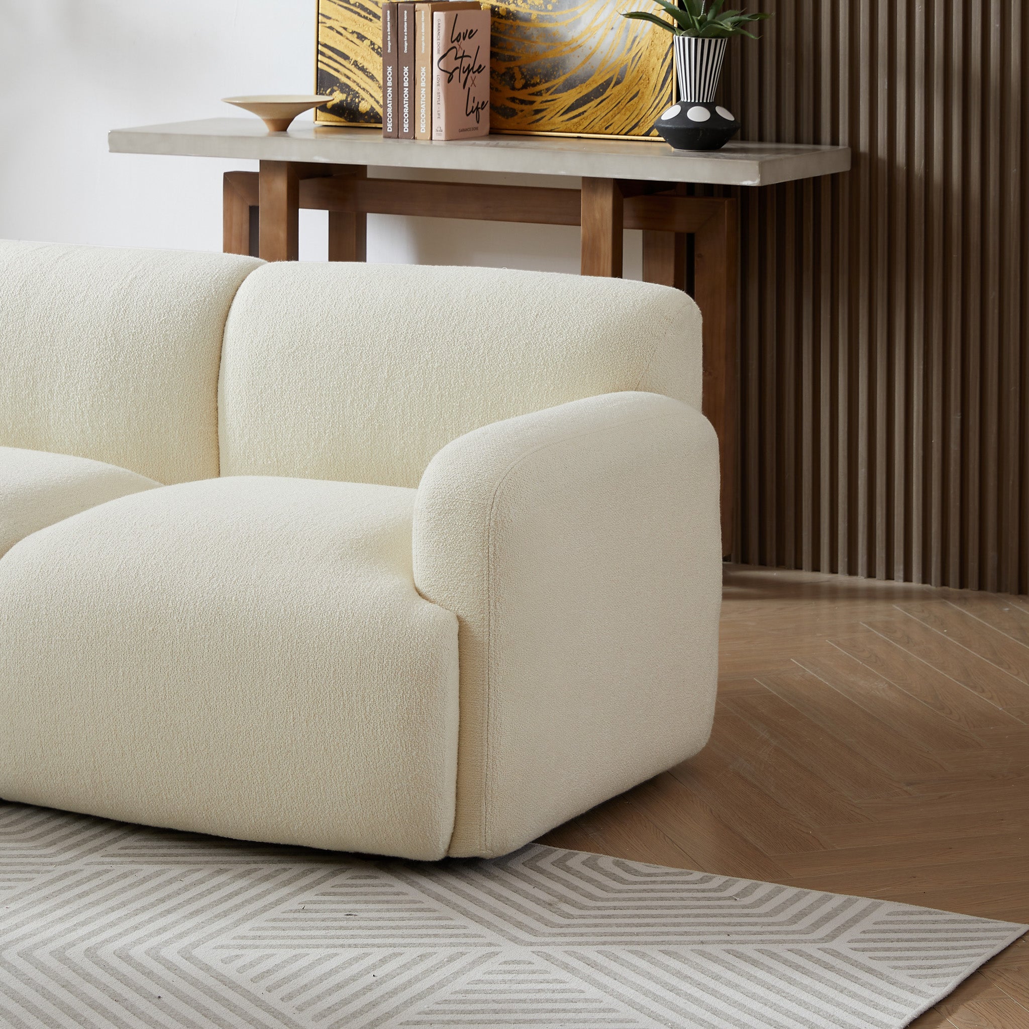 Sonomo Cream Boucle Sofa - MidinMod